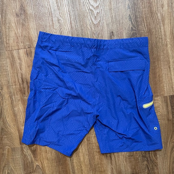 ZeroXposur Mens Swim Trunks L Blue & Yellow Geometric Activewear‎ Shorts - Picture 3 of 8